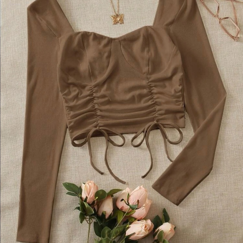 Drawstring ruched shirt